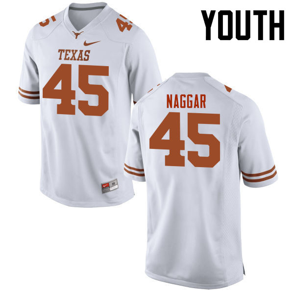 Youth #45 Chris Naggar Texas Longhorns College Football Jerseys-White